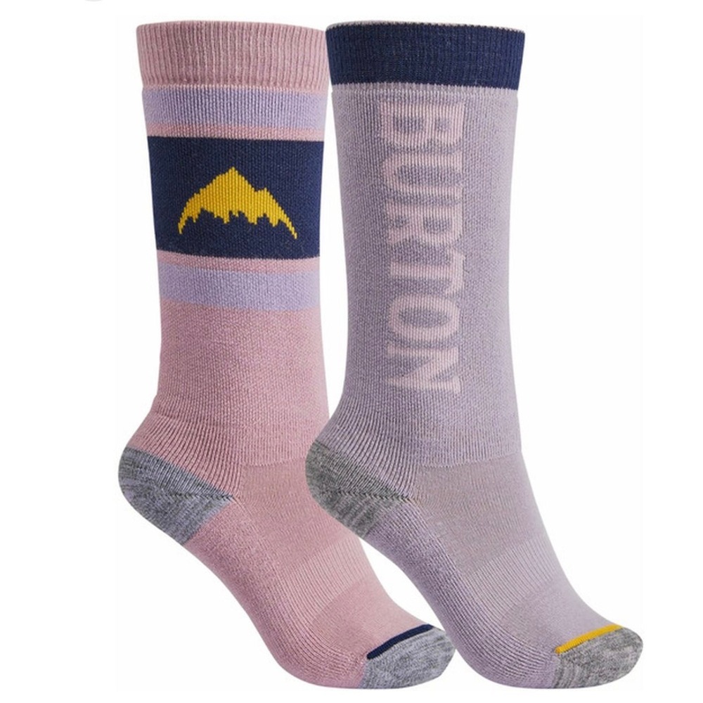 Burton Kids Midweight Snowboard Ski Socks Winter Pink Purple 4 Pairs Sz M/L